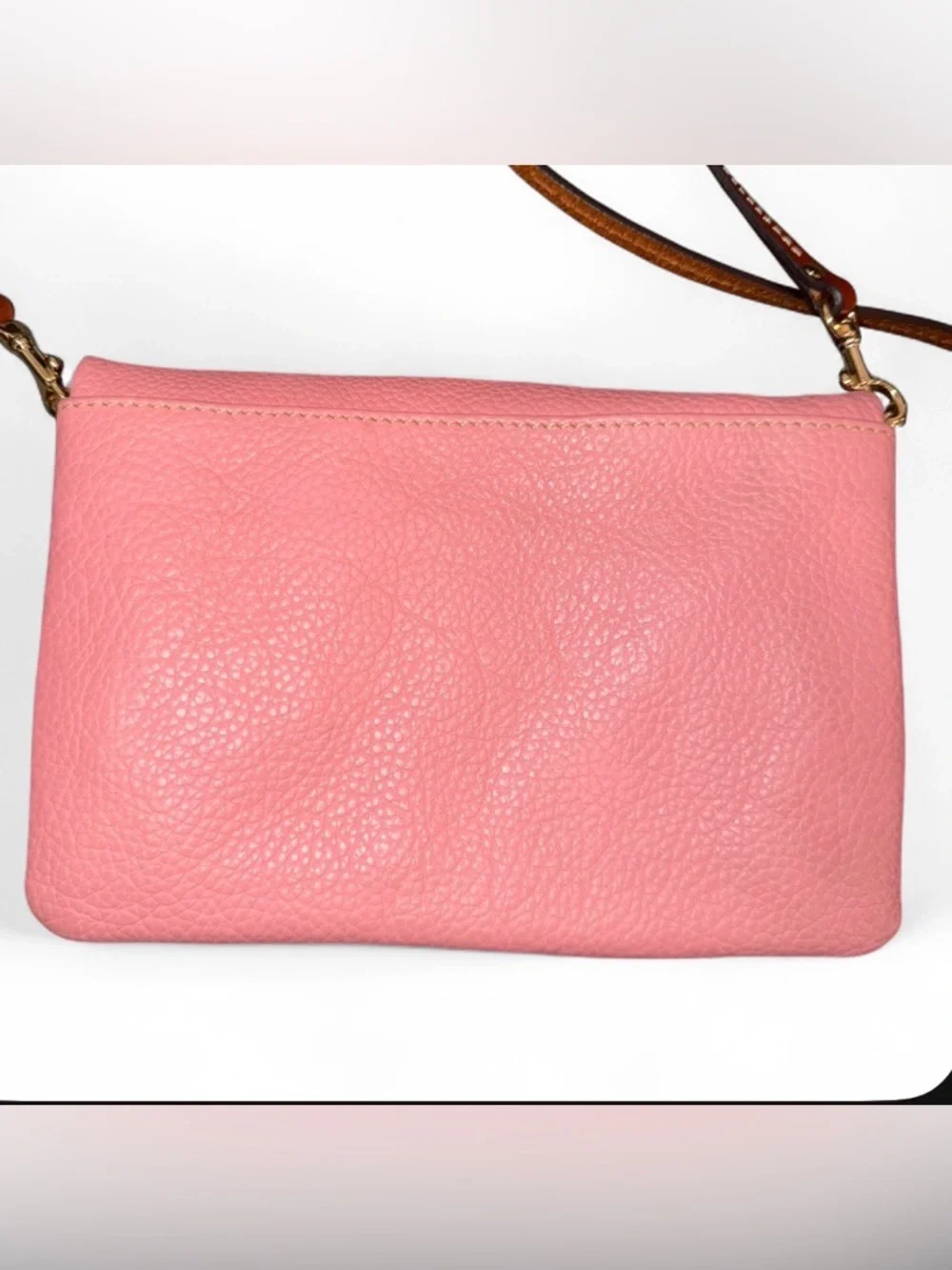 Dooney & Bourke Pink Leather Crossbody Clutch with Tassel - Picture 3 of 9